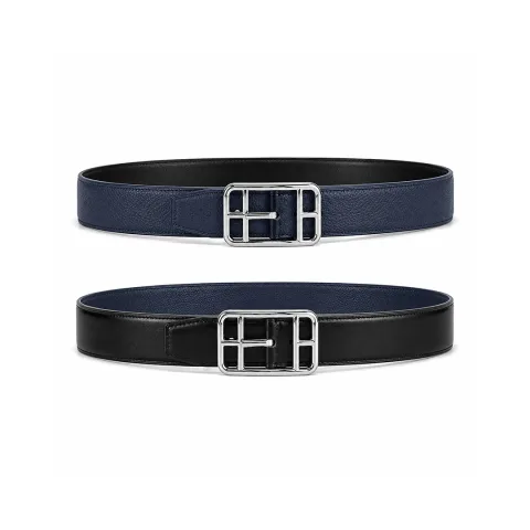 에르메스 Cape Cod 32 리버서블 벨트 32mm 실버 블루 블랙, 카키 블랙 · 1