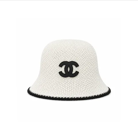 샤넬 25c CC로고 크로셰 버킷햇 모자 AAA719 화이트 · 1