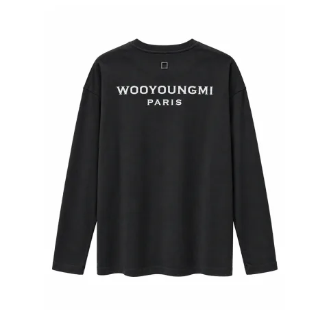 우영미 WYM 패치 백로고 롱슬리브 티셔츠 블랙 · 1