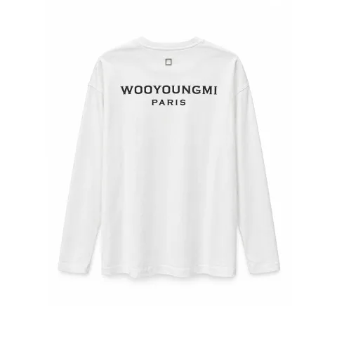 우영미 WYM 패치 백로고 롱슬리브 티셔츠 화이트 · 1