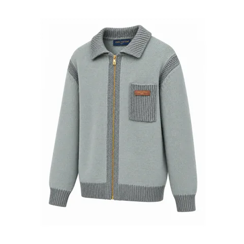 루이비통 지퍼 리브칼라 니트 FW26 그레이 · 1